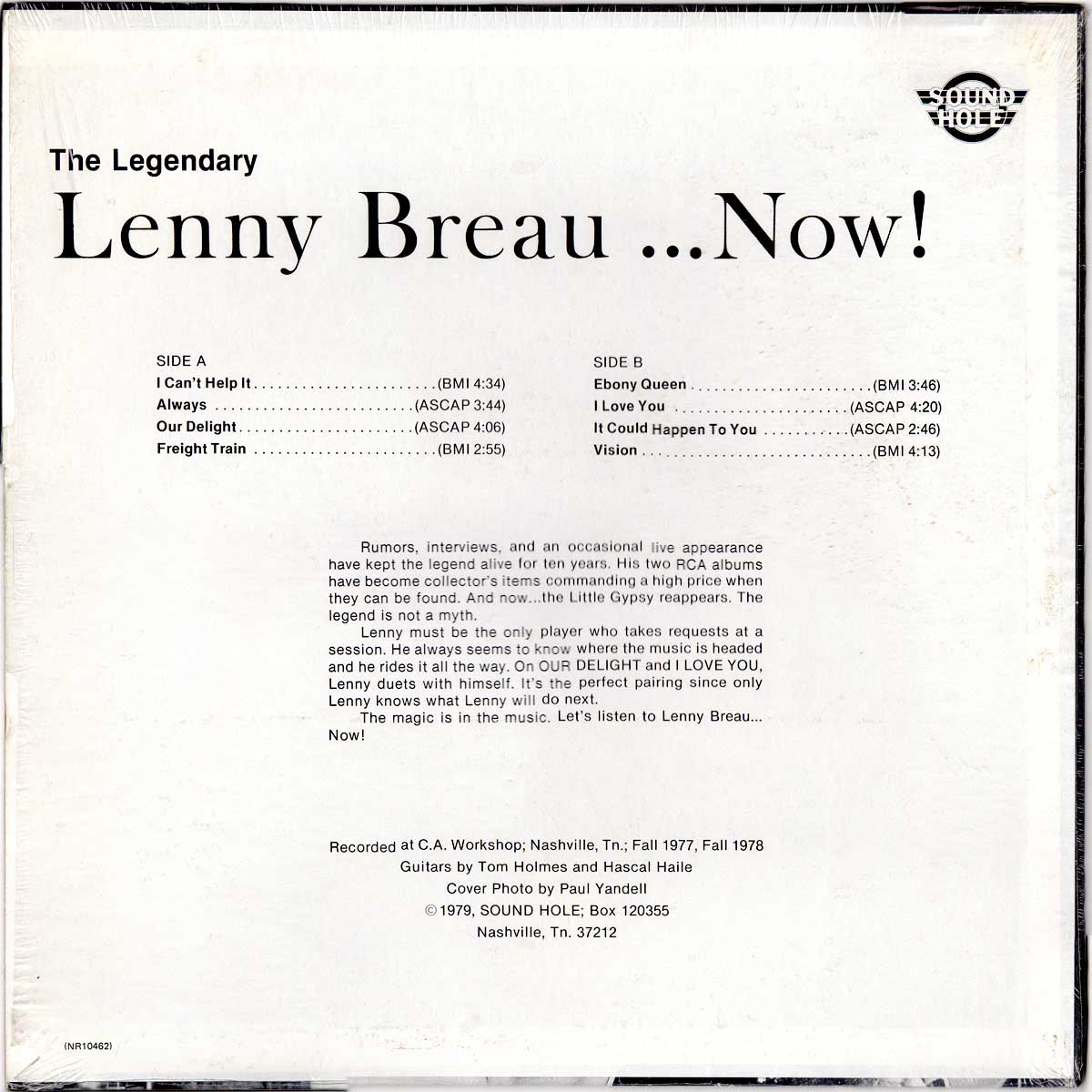 Lenny Breau - The Legendary Lenny Breau...Now! - Back Cover